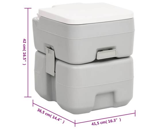 Set portabil cu toaletă, lavoar și rezervor apă pentru camping, 8 image
