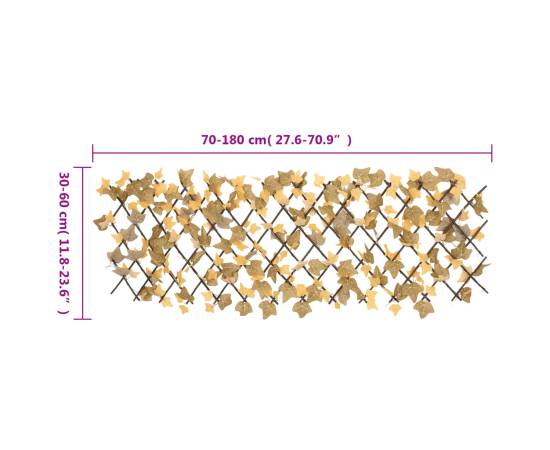 Spalier frunze arțar artificiale extensibil, oranj, 180x60 cm, 6 image