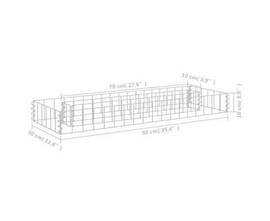 Strat înălțat gabion, 90 x 30 x 10 cm, oțel galvanizat, 6 image