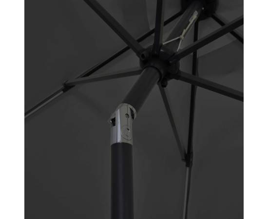 Umbrelă de soare cu led și stâlp aluminiu, antracit, 300 cm, 6 image