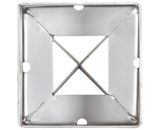 Țăruși de sol, 2 buc., argintiu, 9x9x75 cm, oțel galvanizat, 5 image