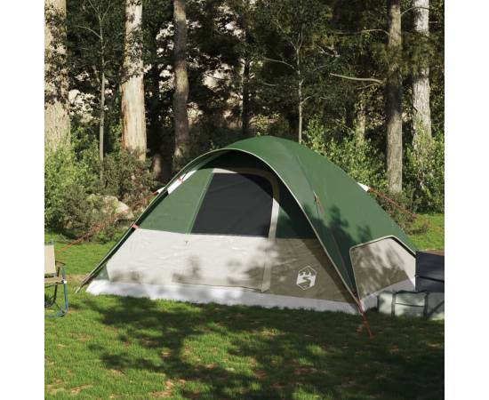 Cort de camping cupolă pentru 6 persoane, verde, impermeabil, 3 image