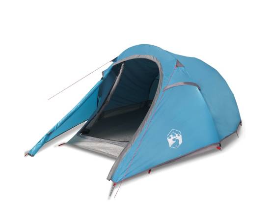 Cort de camping pentru 3 persoane, albastru, impermeabil, 4 image