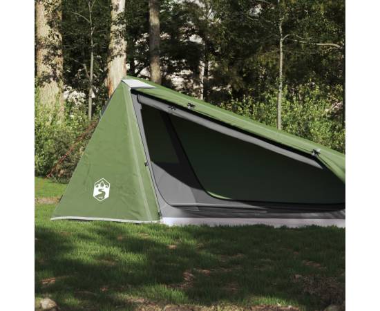 Cort de camping tunel pentru 1 persoană, verde, impermeabil