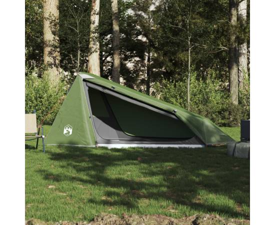 Cort de camping tunel pentru 1 persoană, verde, impermeabil, 3 image
