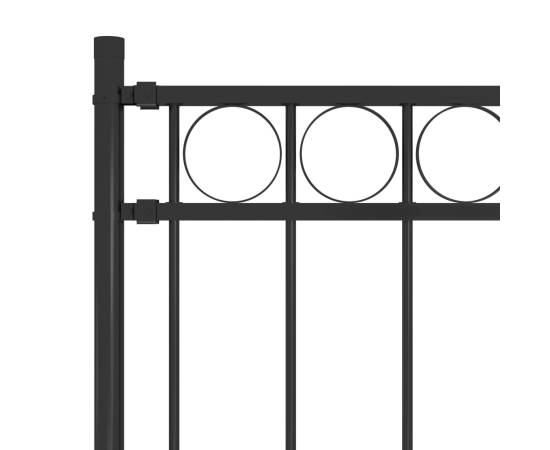 Gard de grădină, negru, 1,7 x 1,2 m, oțel, 3 image