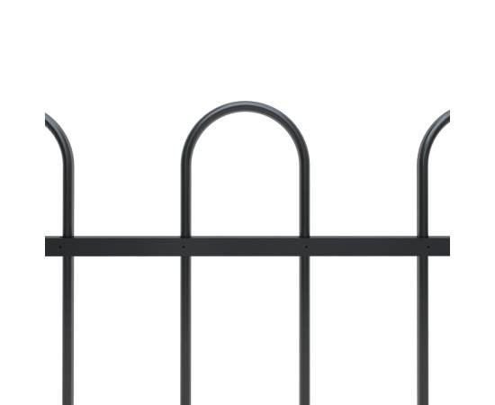 Gard de grădină cu vârf curbat, negru, 1,7 m, oțel, 3 image