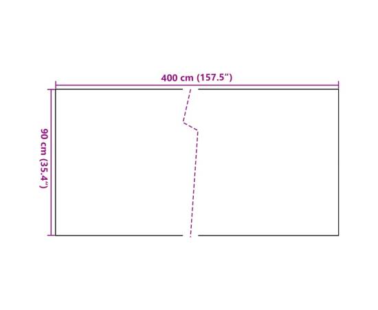 Paravan balcon maro deschis 400x90 cm poly rattan, 7 image