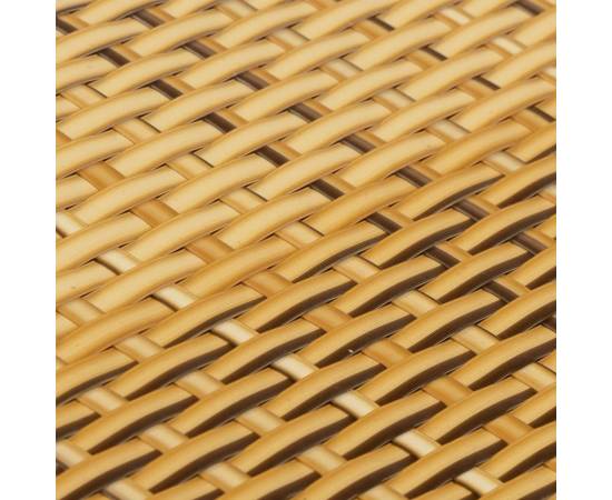 Paravan balcon maro deschis 400x90 cm poly rattan, 5 image