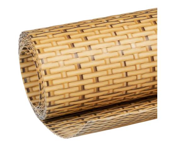 Paravan balcon maro deschis 600x80 cm poly rattan, 6 image