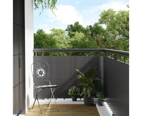 Paravan pentru balcon, antracit, 500x100 cm, poliratan