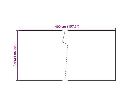 Paravan pentru balcon, maro și negru, 400x100 cm, poliratan, 7 image