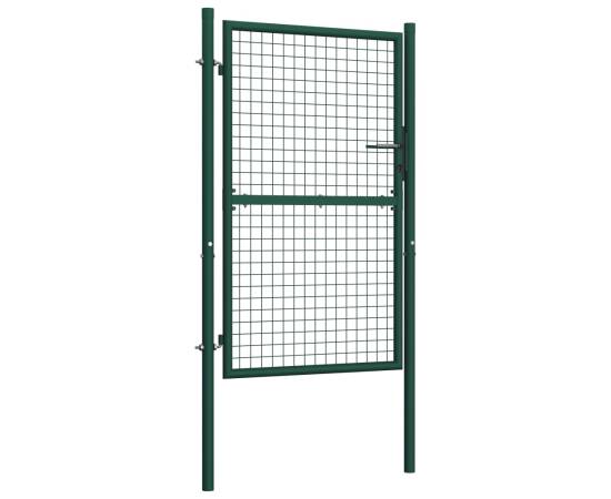 Poartă de gard, verde, 100 x 150 cm, oțel, 2 image