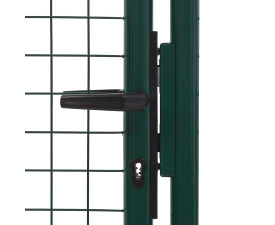 Poartă de gard, verde, 100 x 200 cm, oțel, 4 image