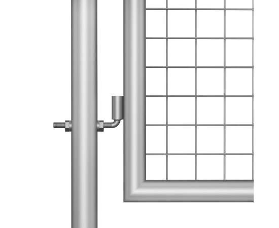 Poartă de grădină, argintiu, 306 x 200 cm, oțel galvanizat, 3 image