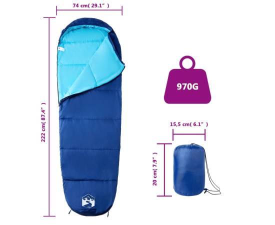 Sac de dormit tip mumie pentru adulți de camping, 3 anotimpuri, 5 image