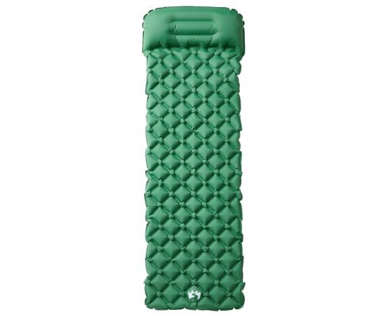 Saltea de camping gonflabilă, cu pernă, 1 persoană, verde, 2 image