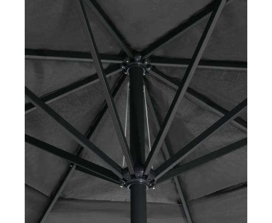 Umbrelă de soare cu stâlp aluminiu, antracit, 600 cm, 5 image