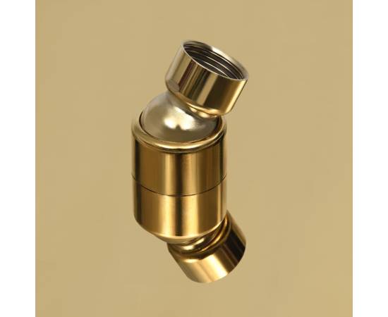 Cap de duș rotund tip ploaie, auriu, 25 cm, oțel inoxidabil, 6 image