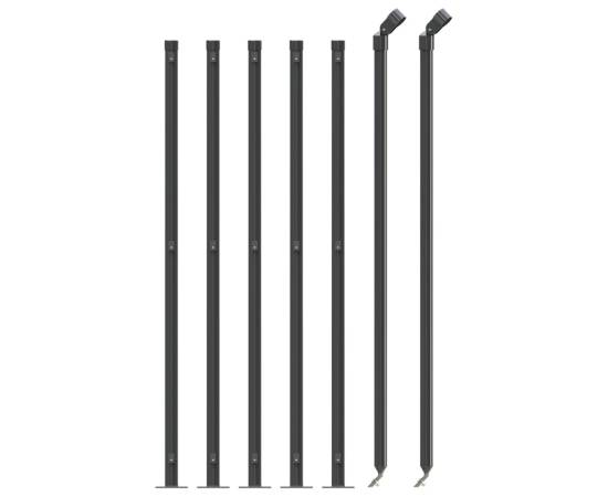 Gard plasă de sârmă cu bordură, antracit, 1x10 m, 3 image