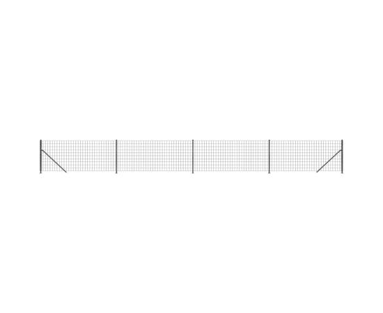 Gard plasă de sârmă cu bordură, antracit, 1x10 m, 2 image