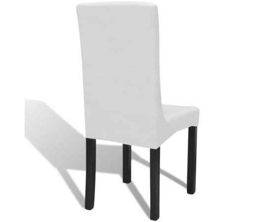 Huse de scaun elastice drepte, 6 buc., alb, 4 image