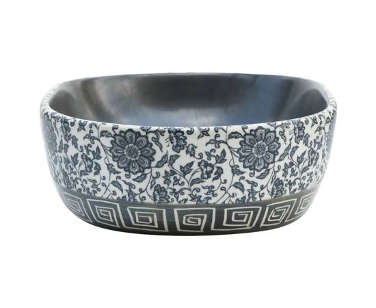 Lavoar de blat, negru și albastru, 47x33x13 cm, ceramică, oval, 5 image