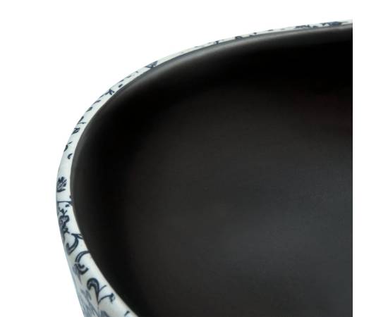 Lavoar de blat, negru și albastru, 47x33x13 cm, ceramică, oval, 7 image