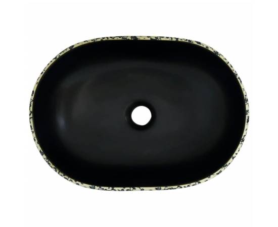 Lavoar de blat, negru și albastru, 47x33x13 cm, ceramică, oval, 6 image