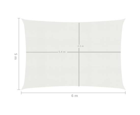 Pânză parasolar, alb, 5 x 6 m, hdpe, 160 g/m², 6 image