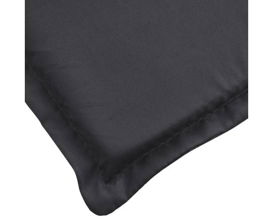 Pernă de șezlong, negru, 200x50x3 cm, textil oxford, 6 image