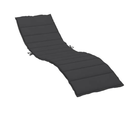 Pernă de șezlong, negru, 200x50x3 cm, textil oxford, 2 image