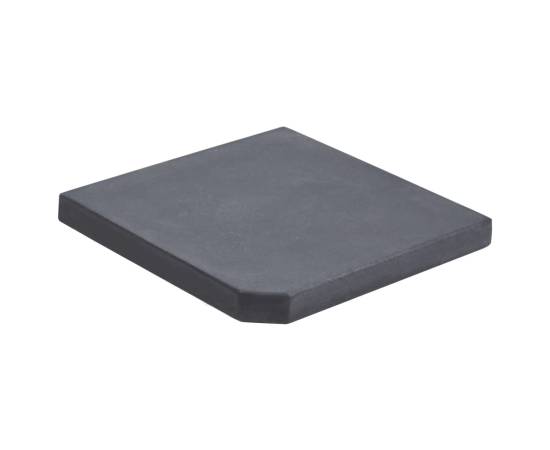 Placă de greutate umbrelă, negru, granit, 25 kg, pătrat