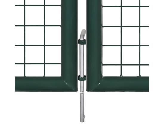 Poartă de gard din oțel, verde, 306 x 150 cm, 5 image