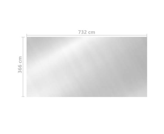 Prelată piscină, argintiu, 732x366 cm, pe, 5 image