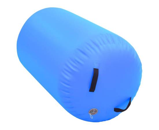 Rulou de gimnastică gonflabil cu pompă, albastru, 100x60 cm pvc, 3 image