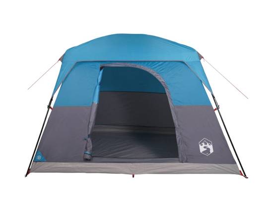 Cabină cort de camping, 4 persoane, albastru, impermeabil, 7 image