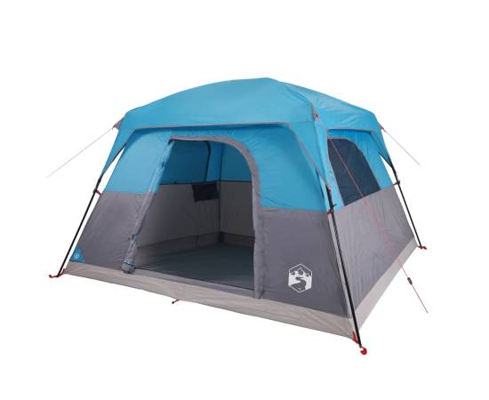 Cabină cort de camping, 4 persoane, albastru, impermeabil, 5 image