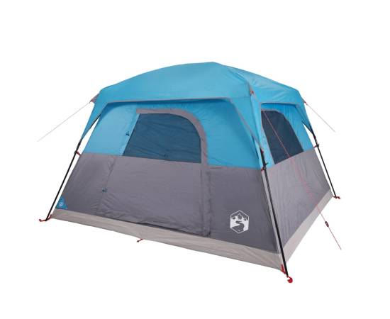 Cabină cort de camping, 4 persoane, albastru, impermeabil, 4 image