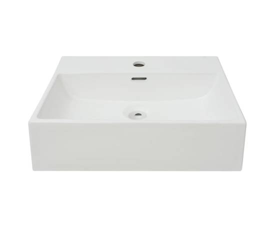 Chiuvetă baie, orificiu robinet, alb, 51,5x38,5x15 cm, ceramică, 3 image