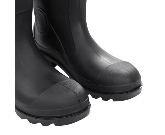 Cizme de ploaie cu șosete detașabile, negru, mărime 45, pvc, 7 image