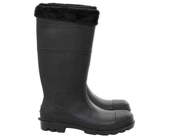 Cizme de ploaie cu șosete detașabile, negru, mărime 45, pvc, 4 image