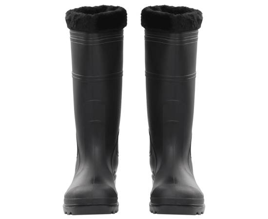 Cizme de ploaie cu șosete detașabile, negru, mărime 45, pvc, 3 image