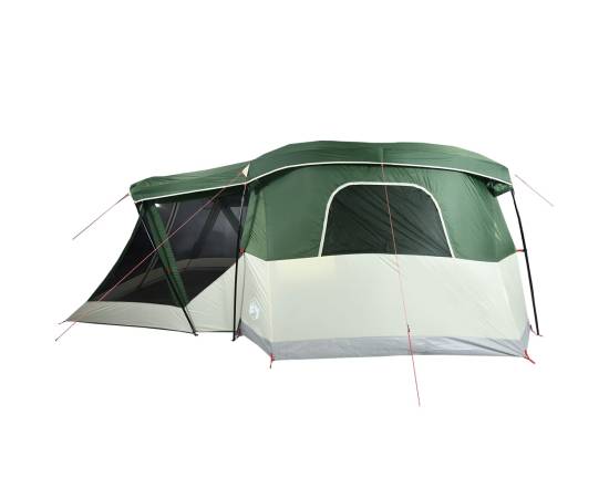 Cort de camping cu verandă 4 persoane, verde, impermeabil, 8 image