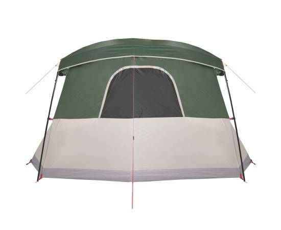 Cort de camping cu verandă 4 persoane, verde, impermeabil, 9 image