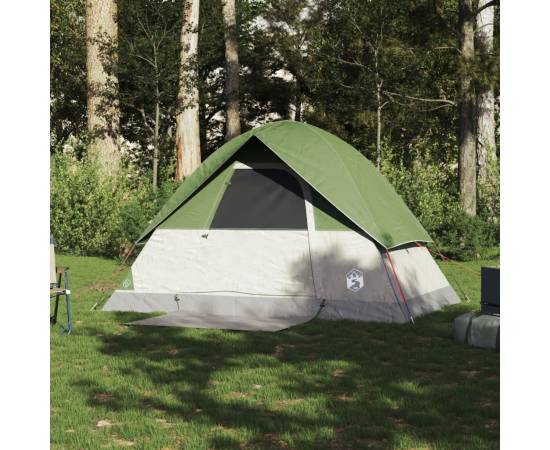 Cort de camping cupolă pentru 2 persoane, verde, impermeabil, 3 image