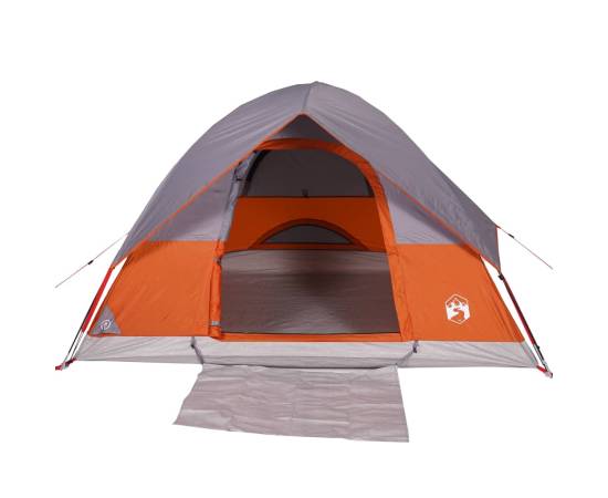 Cort de camping pentru 2 persoane, gri/portocaliu, impermeabil, 7 image