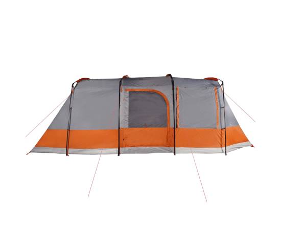 Cort de camping tunel 4 persoane, gri/portocaliu, impermeabil, 9 image