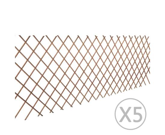 Gard cu zăbrele, 5 buc.,180 x 90 cm, salcie