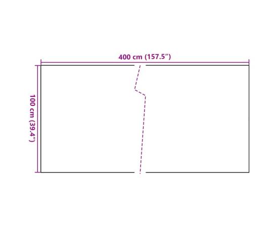 Paravan balcon maro deschis 400x100 cm poly rattan, 7 image